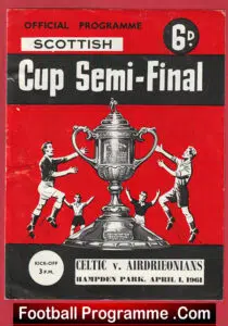 Glasgow Celtic v Airdrieonians Aidrie 1961 – Semi Final Match