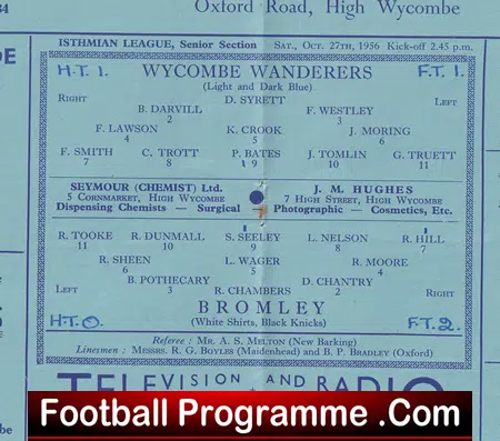 Wycombe Wanderers v Bromley 1956 - Image 3