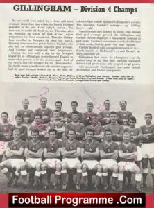 Gillingham Football Club Multi Autographed Signed Team Picture 1964
