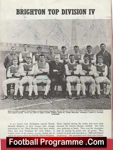 Brighton Hove Albion Football Club Multi Autographed Signed Team Picture 1964 - Image 2