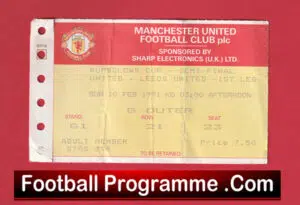 Manchester United v Leeds United 1991 – Semi Final Ticket