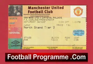 Manchester United v Crystal Palace 1997 – Match Ticket