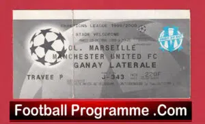 Marseille v Manchester United 1999 – Match Ticket France