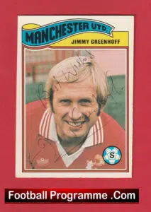 Manchester United Jimmy GreenHoff Autographed Signed Football Card