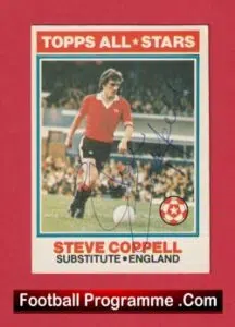 Manchester United Steve Coppell Autographed Signed Football Card