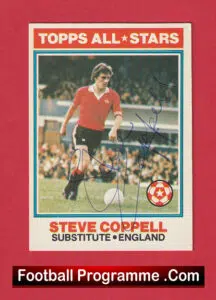 Manchester United Steve Coppell Autographed Signed Football Card