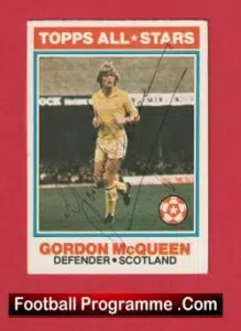 Manchester United Gordon McQueen Autographed Signed Football Card
