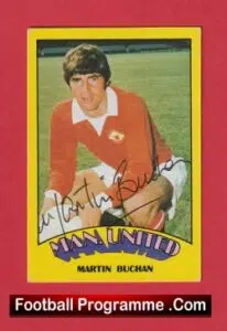 Manchester United Martin Buchan Autographed Signed Football Card