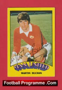 Manchester United Martin Buchan Autographed Signed Football Card
