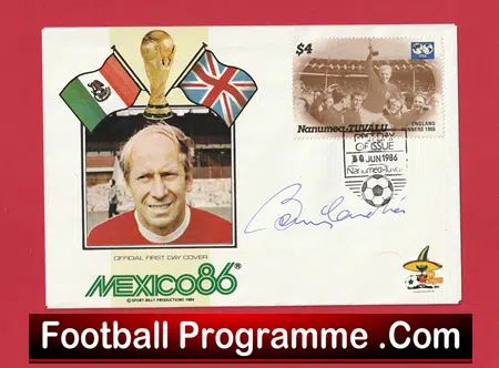 Manchester United Bobby Charlton Royal Mail Signed Mexico 1986 First Day Cover FDC - Image 2