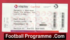 Aberdeen v Glasgow Rangers 2023 – Scottish Cup Final Match Ticket