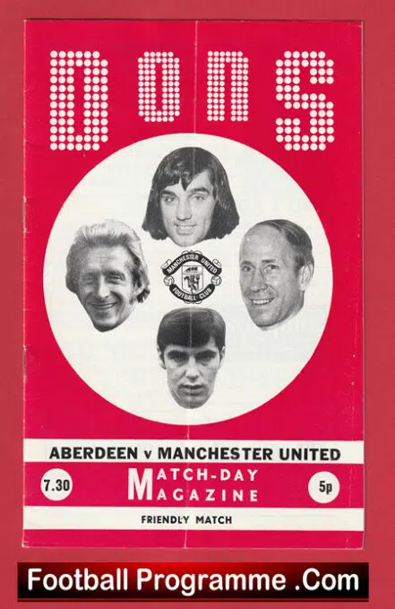 Aberdeen v Manchester United 1972 – Scottish Friendly Match Scotland