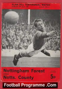 Alan Hill Testimonial Benefit Game Nottingham Forest 1971