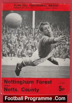 Alan Hill Testimonial Benefit Game Nottingham Forest 1971