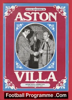 Aston Villa v Stoke City 1975 - football programme