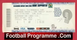 Blackburn Rovers v Tony Parkes XI 2005 – Football Ticket