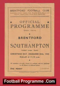 Brentford v Southampton 1945 – 1940s Football Programme