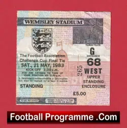 Brighton v Manchester United 1983 – FA Cup Final Match Ticket