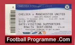 Chelsea v Manchester United 2010 – Match Ticket