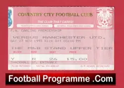 Coventry City v Manchester United 1993 – Football Ticket