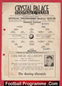 Crystal Palace v Reading 1945 – 1940’s