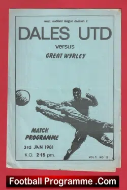 Dales United v Great Wyrley 1981 - West Midlands - football programme