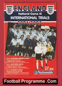 England Trials Games 2001 – FA XI PLUS