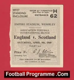 England v Scotland 1949 – Match Ticket