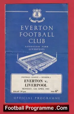 Everton v Liverpool 1965 - football programme