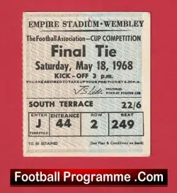 Everton v WBA 1968 – FA Cup Final Wembley