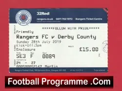 Glasgow Celtic v Derby County 2019 – Football Ticket Friendly Match
