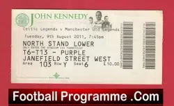 Glasgow Celtic v Manchester United 2011 – Ticket Lisbon Lions
