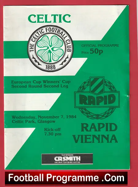 Glasgow Celtic v Rapid Vienna 1984 - European Cup Winners Cup - Image 2