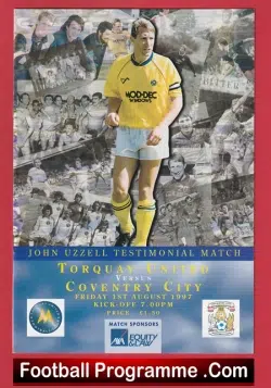 John Uzzell Benefit Game Testimonial Torquay United 1997