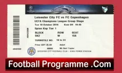 Leicester City v FC Copenhagen 2016 – Football Ticket Champions League