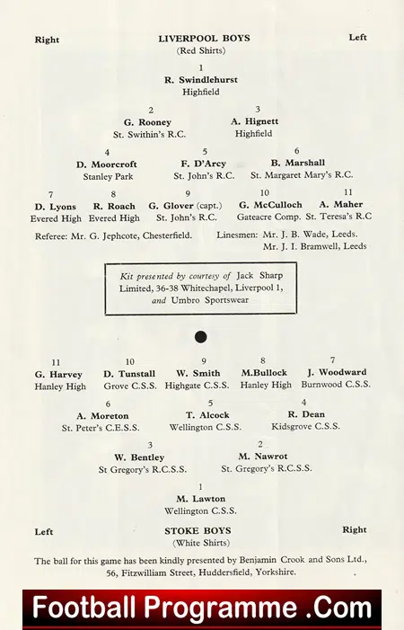 Liverpool Boys v Stoke Boys 1962 - Cup Final 2nd Leg - Image 3