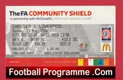 Liverpool v Chelsea 2006 – Community Shield Ticket Millennium Stadium Cardiff