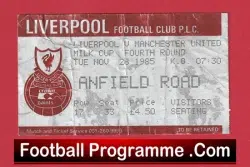 Liverpool v Manchester United 1985 – Football Ticket