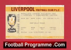 Liverpool v Manchester United 1992 – Football Ticket