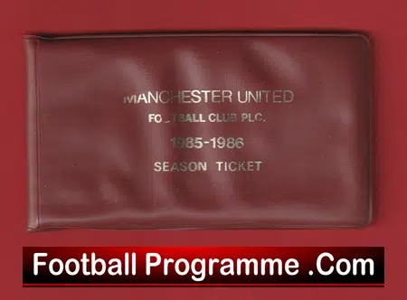 Manchester United Man Utd Season Ticket Book LMTB 1985 1986 - Image 2