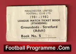 Manchester United Man Utd Season Ticket Book LMTB 1981 1982