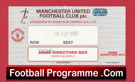 Manchester United v ? 1997 - Football Ticket Visitors Directors Box - Image 2