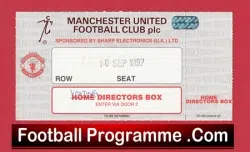 Manchester United v ? 1997 – Football Ticket Visitors Directors Box
