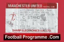Manchester United v Crystal Palace 1987 – Football Ticket