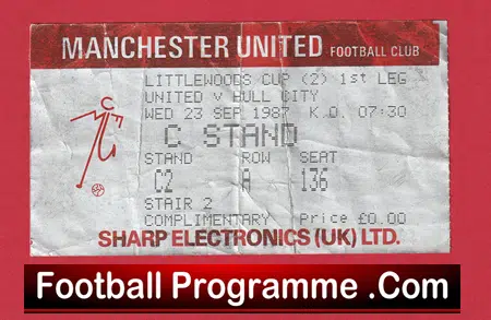 Manchester United v Hull City 1987 - Football Ticket - Image 2