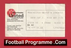 Manchester United v Juventus 1976 – Football Match Ticket UEFA Cup