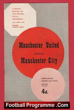 Manchester United v Manchester City 1959 - Senior Cup Final Special Edition - football programme