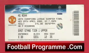 Manchester United v Roma 2008 – Football Ticket