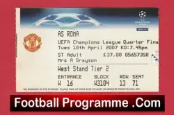 Manchester United v Roma Ticket 2007 – CL Quarter Final Ticket