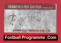 Manchester United v Southampton 1986 – Football Ticket